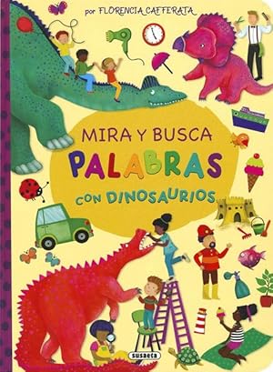 Mira y busca palabras con dinosaurios. Edad: 2+.