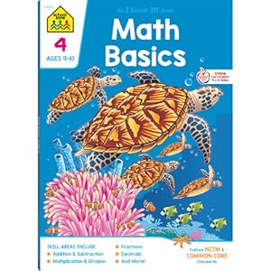 Image du vendeur pour School Zone - Math Basics 4 Deluxe Edition Workbook - Ages 9 to 10, Multiplication, Division Symmetry, Equivalent Fractions, Factors and Prime Numbers, and More by Barbara Bando Irvin&#44 Ph.D., School Zone Staff [Paperback ] mis en vente par booksXpress