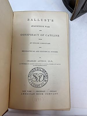 Seller image for SALLUST S JUGURTHINE WAR and CONSPIRACY OF CATILINE for sale by Frey Fine Books