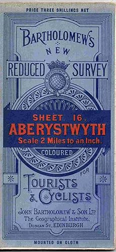 Bartholomew's New Reduced Survey. Sheet 16. Aberystwyth. Scale 2 Miles to an Inch. Coloured for T...