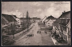 Ansichtskarte Miécourt, Kinder auf der Rue centrale