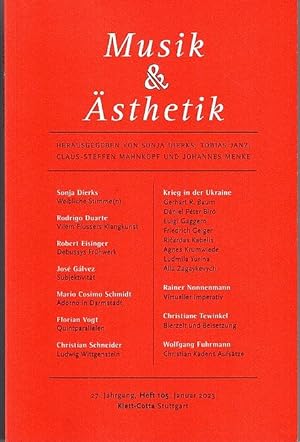 Seller image for Musik & sthetik, 27. Jg. Heft 105, Januar 2023, for sale by nika-books, art & crafts GbR