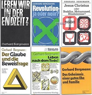 Bild des Verkufers fr Das Geheimnis einer guten Ehe und Familie + Der Glaube und die Beweisfrage + Leben nach dem Tode ? + Jesus Christus oder Buddha, Mohammed, Hinduismus ? + Revolution - ja oder nein ? + Leben wir in der Endzeit ? zum Verkauf von obaao - Online-Buchantiquariat Ohlemann