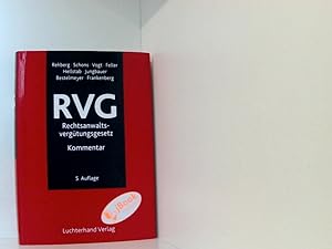 Bild des Verkufers fr RVG - Rechtsanwaltsvergtungsgesetz Kommentar in alphabetischer Zusammenstellung zum Verkauf von Book Broker