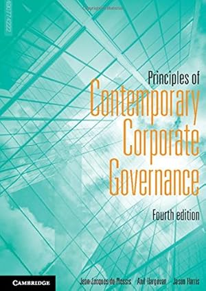 Seller image for Principles of Contemporary Corporate Governance by du Plessis, Jean Jacques, Hargovan, Anil, Harris, Jason [Paperback ] for sale by booksXpress