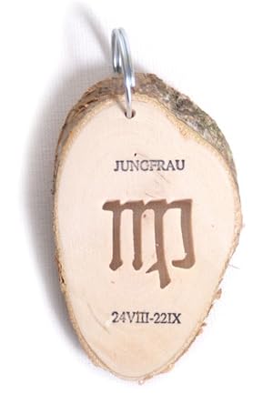 Legler 3663 - Small foot, Sternzeichen Jungfrau, 1 Stück Anhaenger, Holzscheibe, 7x5cm