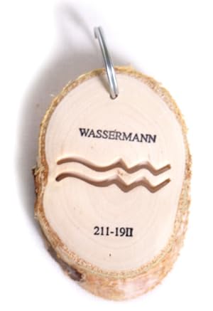 Legler 3656 - Small foot, Sternzeichen Wassermann, 1 Stück Anhaenger, Holzscheibe, 7x5cm