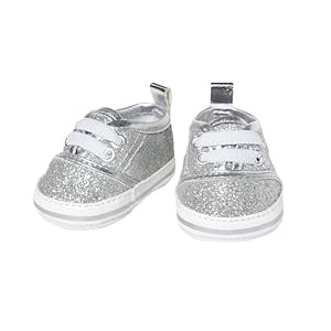 Pu-Glitzer-Sneakers, silber, Gr. 38-45cm