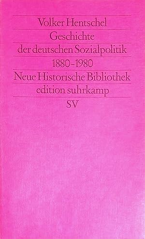 Bild des Verkufers fr Geschichte der deutschen Sozialpolitik 1880 bis 1980. (Nr. 1247) zum Verkauf von books4less (Versandantiquariat Petra Gros GmbH & Co. KG)