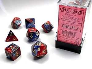 Gemini® Polyhedral Blue-Red/gold 7-Die Set