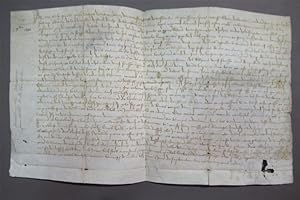Vente de biens à Montbeugny (Allier). Pièce manuscrite à l'encre beige sur parchemin.