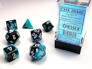 Gemini® Polyhedral Black-Shell/white 7-Die Set