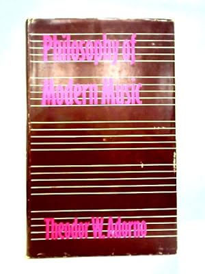 Seller image for Philosophy of Modern Music for sale by World of Rare Books