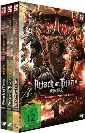 Bild des Verkufers fr Attack on Titan - Anime Movie Trilogie (3 DVDs) zum Verkauf von moluna