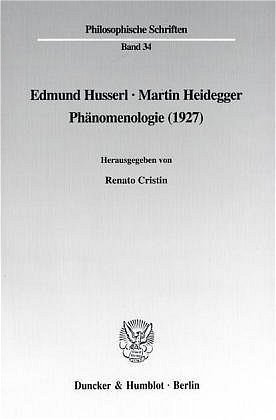 Bild des Verkufers fr Edmund Husserl - Martin Heidegger: Phaenomenologie (1927). zum Verkauf von moluna