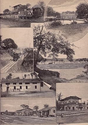 Bilder von der Usambara-Eisenbahn in Deutsch-Ostafrika. 7 Ansichten auf einem Blatt (1. Station N...