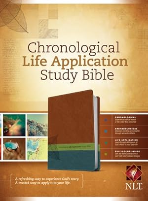 Seller image for NLT Chronological Life Application Study Bible, TuTone (LeatherLike, Brown/Green/Dark Teal) [Imitation Leather ] for sale by booksXpress