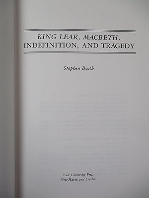 Seller image for King Lear, MacBeth, Indefinition, and Tragedy for sale by Coas Books