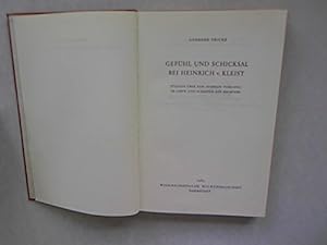 Bild des Verkufers fr Gefhl und Schicksal bei Heinrich v. Kleist zum Verkauf von Ammareal