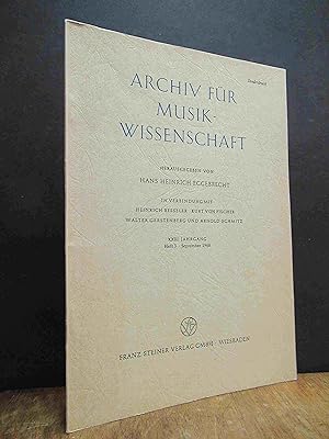 Der Gegenstand musiksoziologischer Erkenntnis, Sonderdruck aus: Archiv für Musikwissenschaft, XXI...