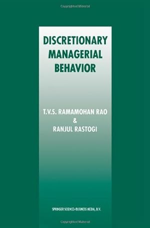 Seller image for Discretionary Managerial Behavior by Rao, T.V.S. Ramamohan [Paperback ] for sale by booksXpress