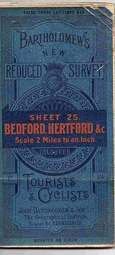 Bartholomew's New Reduced Survey. Sheet 25. Bedford, Hertford & C. Scale 2 Miles to an Inch. Colo...