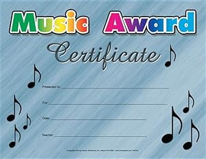 Seller image for Music Award Certificate by Schaum Publications [Paperback ] for sale by booksXpress
