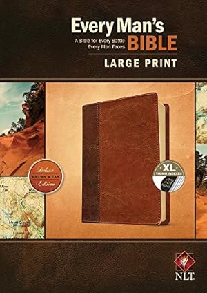 Seller image for Every Man's Bible NLT, Large Print, TuTone (LeatherLike, Brown/Tan, Indexed) [Imitation Leather ] for sale by booksXpress