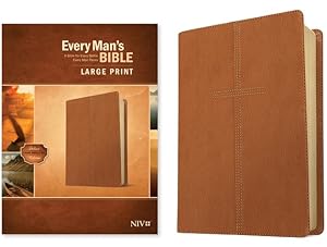 Seller image for Every Man's Bible NIV, Large Print (LeatherLike, Cross Saddle Tan) [Imitation Leather ] for sale by booksXpress