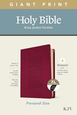 Seller image for KJV Personal Size Giant Print Holy Bible (Red Letter, LeatherLike, Diamond Frame Cranberry, Indexed): Includes Free Access to the Filament Bible App . Notes, Devotionals, Worship Music, and Video [Imitation Leather ] for sale by booksXpress