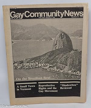 Image du vendeur pour GCN: Gay Community News; the gay weekly; vol. 6, #35, March 31, 1979: On the Brazilian Beat . . mis en vente par Bolerium Books Inc.