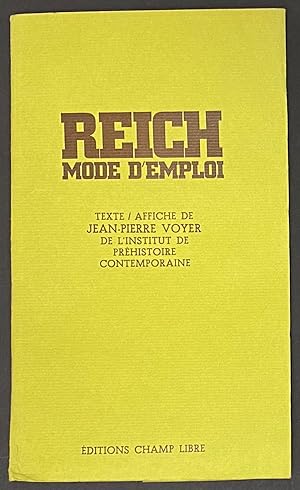 Image du vendeur pour Reich mode d'emploi mis en vente par Bolerium Books Inc.