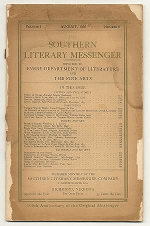 Bild des Verkufers fr Southern Literary Messenger - Volume I, Number 8, August, 1939 zum Verkauf von Between the Covers-Rare Books, Inc. ABAA