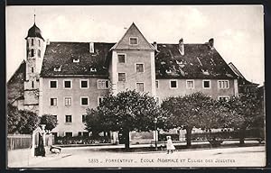 Ansichtskarte Porrentruy, Ecole Normale et Eglise de Jesuites