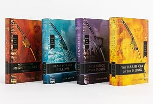 Imagen del vendedor de The complete Tales of the Otori series (all signed by the author), comprising The Otori Trilogy ('Across the Nightingale Floor', 'Grass for His Pillow', and 'Brilliance of the Moon'), the prequel ('Heaven's Net is Wide'), and the sequel ('The Harsh Cry of the Heron') a la venta por Michael Treloar Booksellers ANZAAB/ILAB