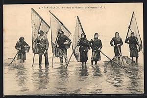 Ansichtskarte Le Touquet-Paris-Plage, Pêcheurs et Pêcheuses de Crevettes, Krebsfischer und Krebsf...