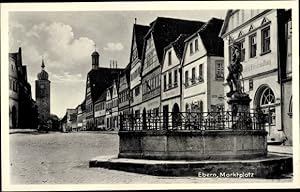 Bild des Verkufers fr Ansichtskarte / Postkarte Ebern in Unterfranken, Marktplatz, Brunnen zum Verkauf von akpool GmbH
