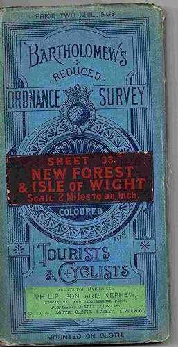 Bartholomew's Reduced Ordnance Survey. Sheet 33. New Forest & Isle of Wight. Scale 2 Miles to an ...