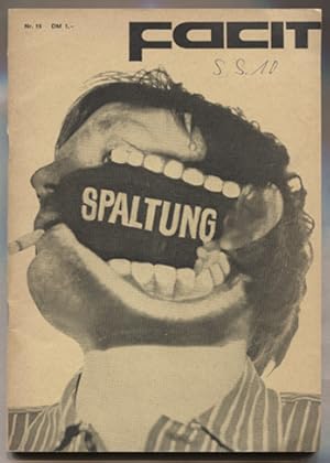 Seller image for facit - Zeitschrift marxistischer Studenten Nr. 15. "Spaltung". for sale by Antiquariat Neue Kritik
