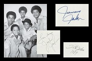 Seller image for The Jackson 5 - Jermaine Jackson - Tito Jackson - Jackie Jackson - Signed guestbook pages + Photo for sale by PhP Autographs