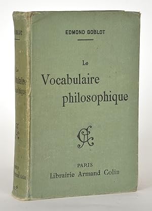 Imagen del vendedor de Le vocabulaire philosophique a la venta por Librairie Raimbeau