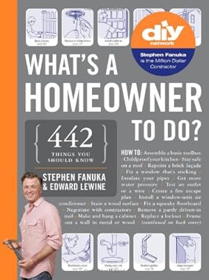 Imagen del vendedor de What's a Homeowner to Do? by Fanuka, Stephen, Lewine, Edward [Paperback ] a la venta por booksXpress