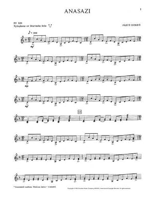 Image du vendeur pour Anasazi: Marimba Unaccompanied [Sheet music ] mis en vente par booksXpress