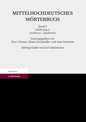 Bild des Verkufers fr Mittelhochdeutsches Wrterbuch. Dritter Band, Lieferung 2 zum Verkauf von Rheinberg-Buch Andreas Meier eK