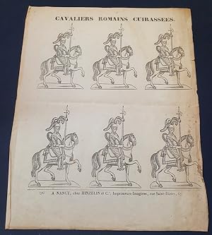 Gravure sur bois - Hinzelin Nancy - cavaliers romains cuirassées