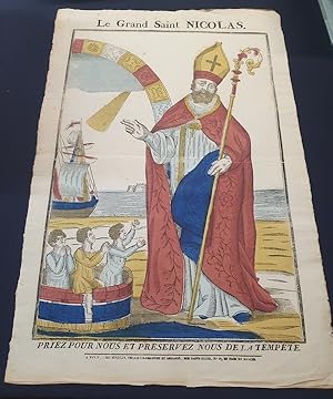 Gravure sur bois - Couleur - Hinzelin Nancy - Le Grand Saint Nicolas