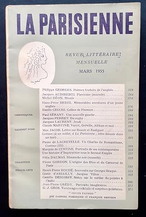 Seller image for La Parisienne. Revue littraire mensuelle : n26, mars1955. for sale by Le Livre  Venir