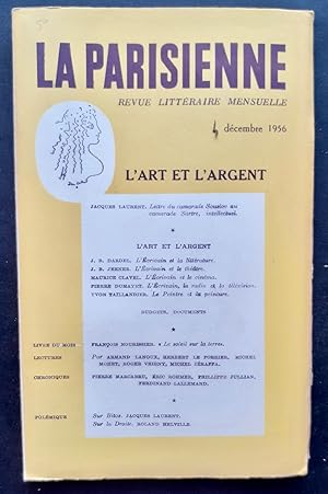 Seller image for La Parisienne. Revue littraire mensuelle : n39, dcembre 1956, L'art et l'argent. for sale by Le Livre  Venir