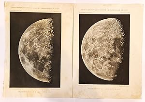 Image du vendeur pour Deux planches d'hliogravure numrotes A et B de l'Atlas lunaire publi par la Socit Belge d'Astronomie reproduisant  une chelle rduite aux 2/5 les agrandissements photographiques mis en vente par Le Zograscope