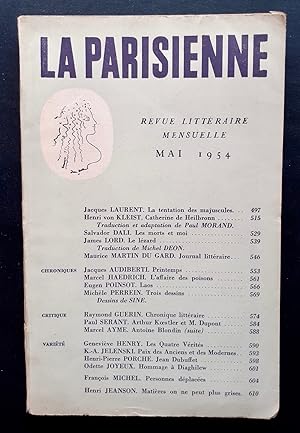 Image du vendeur pour La Parisienne. Revue littraire mensuelle : n17, mai 1954. mis en vente par Le Livre  Venir